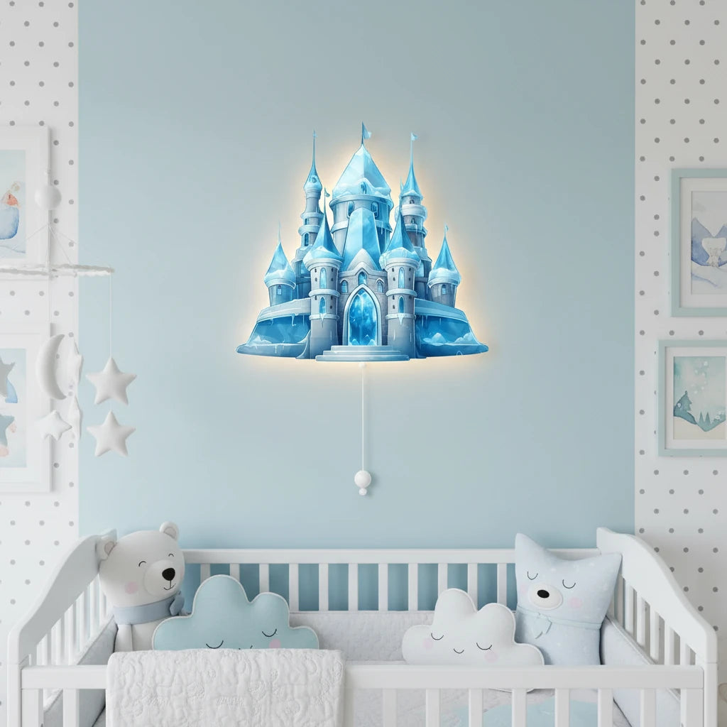 Elsa Şato Pilli Led Işıklı Bebek Odası Ahşap Duvar Dekoru - Gece Lambası